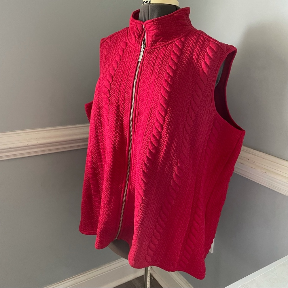 Coldwater Creek Red Soft Quilted Vest